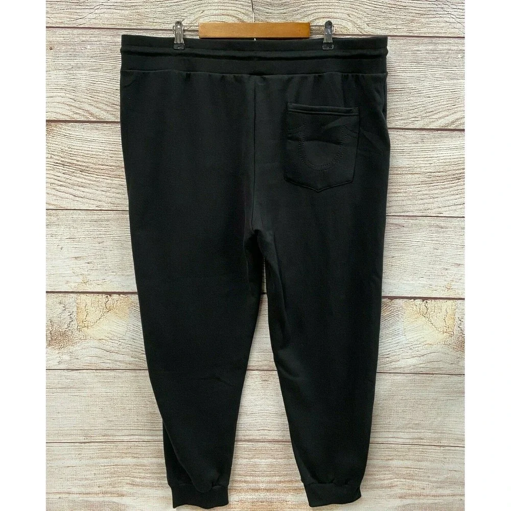 True Religion Jogger Pants Mens Size 3XL Black HS Fleece Jogger Pants New $119